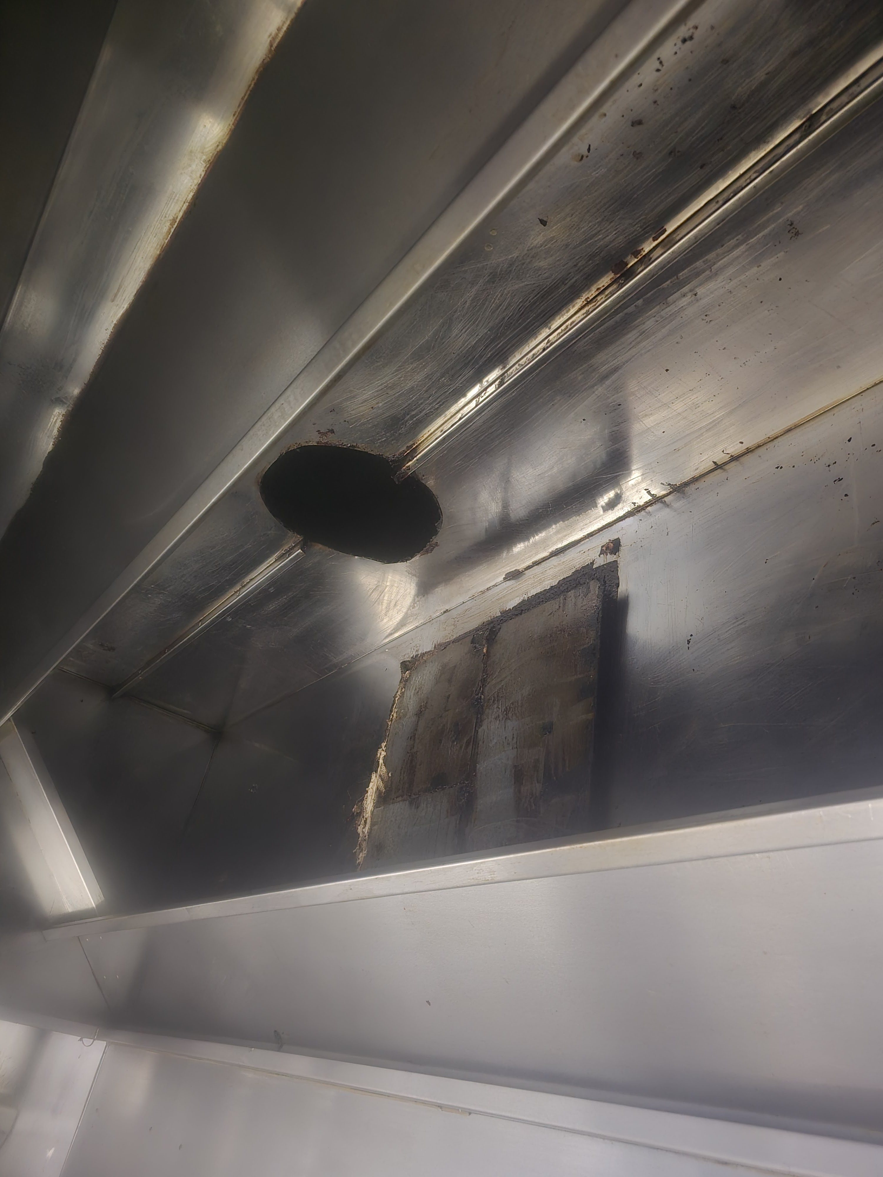 Canopy interior after cleaning showing extraction vent