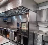 Commercial kitchen canopy clean - different angle